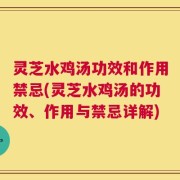 灵芝水鸡汤功效和作用禁忌(灵芝水鸡汤的功效、作用与禁忌详解)