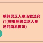鹌鹑灵芝人参汤做法窍门(鲜美鹌鹑灵芝人参汤的简易做法)