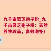 九千亩灵芝孢子粉_九千亩灵芝孢子粉：天然养生珍品，高效滋补)