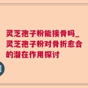 灵芝孢子粉能接骨吗_灵芝孢子粉对骨折愈合的潜在作用探讨