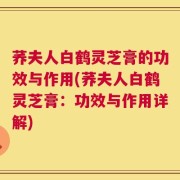 荞夫人白鹤灵芝膏的功效与作用(荞夫人白鹤灵芝膏：功效与作用详解)