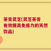 茶膏灵芝(灵芝茶膏 有效提高免疫力的天然饮品)