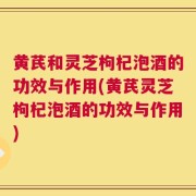 黄芪和灵芝枸杞泡酒的功效与作用(黄芪灵芝枸杞泡酒的功效与作用)