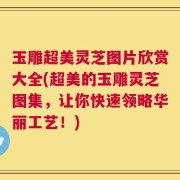 玉雕超美灵芝图片欣赏大全(超美的玉雕灵芝图集，让你快速领略华丽工艺！)