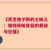 《灵芝孢子粉的土味儿：独特风味背后的奥秘与价值》