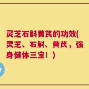 灵芝石斛黄芪的功效(灵芝、石斛、黄芪，强身健体三宝！)