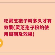 吃灵芝孢子粉多久才有效果(灵芝孢子粉的使用周期及效果)