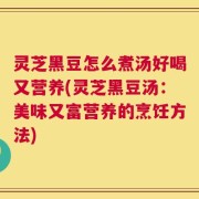 灵芝黑豆怎么煮汤好喝又营养(灵芝黑豆汤：美味又富营养的烹饪方法)