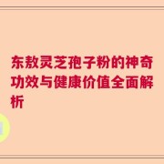 东敖灵芝孢子粉的神奇功效与健康价值全面解析