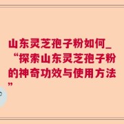 山东灵芝孢子粉如何_“探索山东灵芝孢子粉的神奇功效与使用方法”