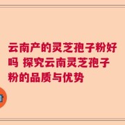云南产的灵芝孢子粉好吗 探究云南灵芝孢子粉的品质与优势