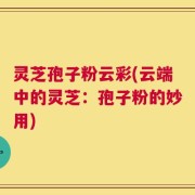 灵芝孢子粉云彩(云端中的灵芝：孢子粉的妙用)