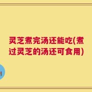 灵芝煮完汤还能吃(煮过灵芝的汤还可食用)