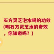 石方灵芝泡水喝的功效(喝石方灵芝水的奇效，你知道吗？)