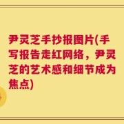 尹灵芝手抄报图片(手写报告走红网络，尹灵芝的艺术感和细节成为焦点)