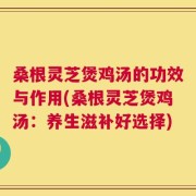 桑根灵芝煲鸡汤的功效与作用(桑根灵芝煲鸡汤：养生滋补好选择)