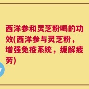 西洋参和灵芝粉喝的功效(西洋参与灵芝粉，增强免疫系统，缓解疲劳)