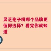 灵芝孢子粉哪个品牌更值得选择？看完你就知道