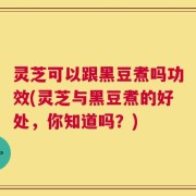 灵芝可以跟黑豆煮吗功效(灵芝与黑豆煮的好处，你知道吗？)