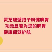 灵芝破壁孢子粉健脾胃 功效显著为您的脾胃健康保驾护航