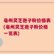亳州灵芝孢子粉价格表(亳州灵芝孢子粉价格一览表)