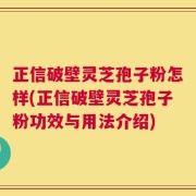 正信破壁灵芝孢子粉怎样(正信破壁灵芝孢子粉功效与用法介绍)