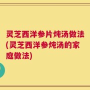 灵芝西洋参片炖汤做法(灵芝西洋参炖汤的家庭做法)