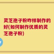 灵芝孢子粉咋样制作的好(如何制作优质的灵芝孢子粉)