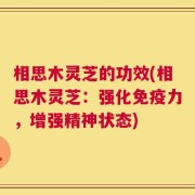 相思木灵芝的功效(相思木灵芝：强化免疫力，增强精神状态)