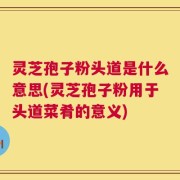灵芝孢子粉头道是什么意思(灵芝孢子粉用于头道菜肴的意义)