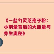 《一盐勺灵芝孢子粉：小剂量背后的大能量与养生奥秘》