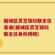 越城区灵芝镇妇联主任是谁(越城区灵芝镇妇联主任身份揭晓)