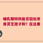 哺乳期妈妈能否轻松享用灵芝孢子粉？在这里