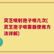 灵芝喷射孢子喷几次(灵芝孢子喷雾器使用方法详解)