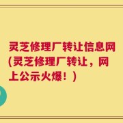 灵芝修理厂转让信息网(灵芝修理厂转让，网上公示火爆！)