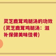 灵芝鹿茸鸡腿汤的功效(灵芝鹿茸鸡腿汤：滋补保健美味佳肴)