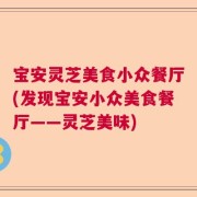 宝安灵芝美食小众餐厅(发现宝安小众美食餐厅——灵芝美味)