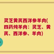 灵芝黄芪西洋参羊肉(四药炖羊肉：灵芝、黄芪、西洋参、羊肉)