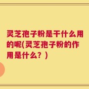 灵芝孢子粉是干什么用的呢(灵芝孢子粉的作用是什么？)