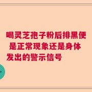 喝灵芝孢子粉后排黑便 是正常现象还是身体发出的警示信号