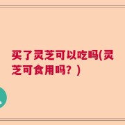 买了灵芝可以吃吗(灵芝可食用吗？)