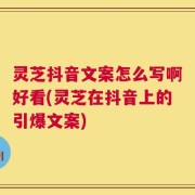 灵芝抖音文案怎么写啊好看(灵芝在抖音上的引爆文案)