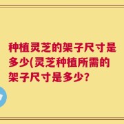 种植灵芝的架子尺寸是多少(灵芝种植所需的架子尺寸是多少？