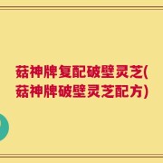 菇神牌复配破壁灵芝(菇神牌破壁灵芝配方)