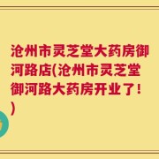 沧州市灵芝堂大药房御河路店(沧州市灵芝堂御河路大药房开业了！)