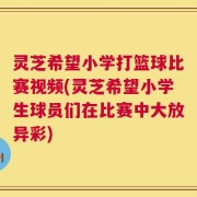 灵芝希望小学打篮球比赛视频(灵芝希望小学生球员们在比赛中大放异彩)