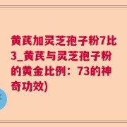 黄芪加灵芝孢子粉7比3_黄芪与灵芝孢子粉的黄金比例：73的神奇功效)