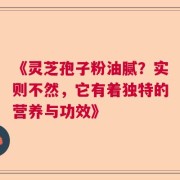 《灵芝孢子粉油腻？实则不然，它有着独特的营养与功效》