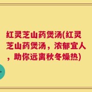 红灵芝山药煲汤(红灵芝山药煲汤，浓郁宜人，助你远离秋冬燥热)