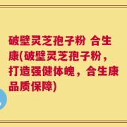 破壁灵芝孢子粉 合生康(破壁灵芝孢子粉，打造强健体魄，合生康品质保障)